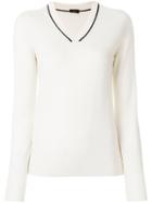 Joseph V-neck Fitted Sweater - Nude & Neutrals