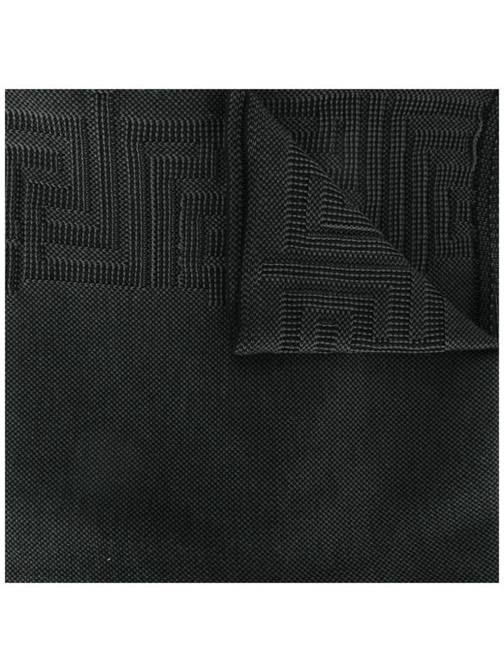 Versace Greek Key Knitted Scarf - Grey