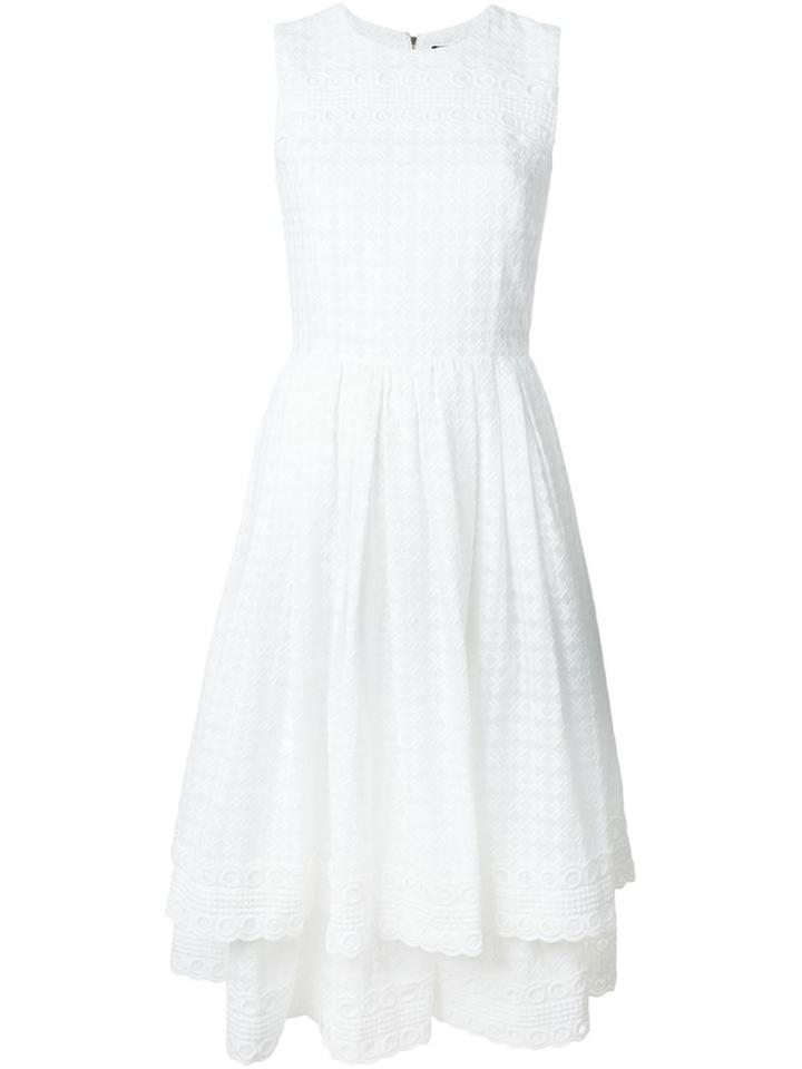 House Of Holland Layered Embroidered Dress, Women's, Size: 8, White, Polyester/cotton