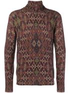 Etro Patterned Roll Neck Jumper - Brown