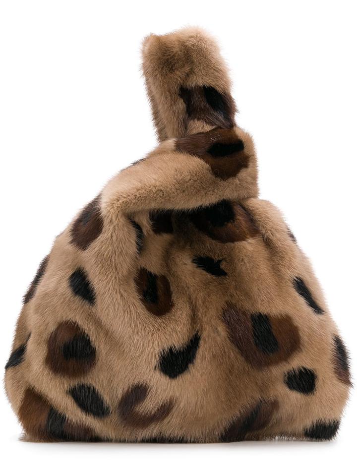 Simonetta Ravizza Leopard Fluffy Tote Bag - Brown