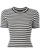Proenza Schouler Striped Fitted T-shirt, Women's, Size: Xs, Black, Silk/cashmere