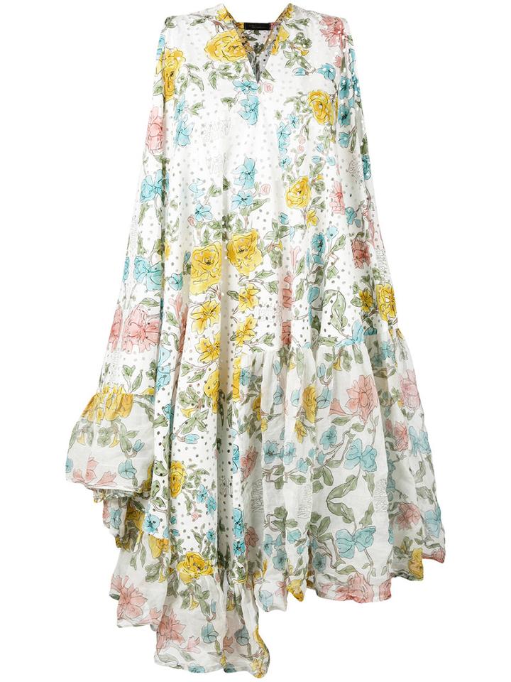 Floral Print Dress - Women - Cotton - One Size, Cotton, Area Di Barbara Bologna