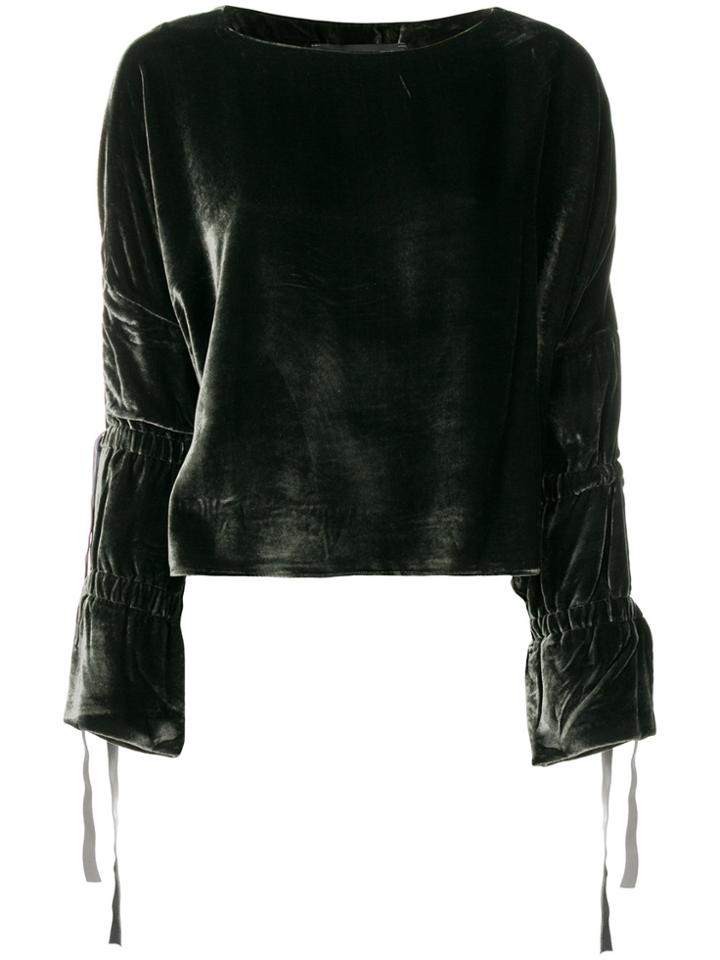 Federica Tosi Velvet Blouse - Green