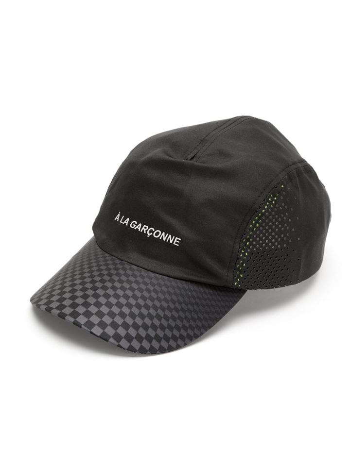 À La Garçonne Checked Baseball Cap - Black