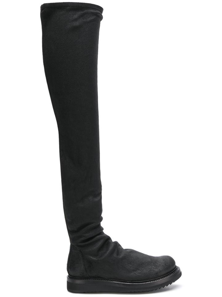 Rick Owens Slouchy Knee Boots - Black