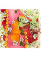 Dolce & Gabbana Printed Scarf, Women's, Orange, Silk/linen/flax/modal