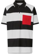 Burberry Rugby Stripe Tipped Cotton Piqué Polo Shirt - Black