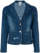 Christian Dior Vintage Embroidered Denim Jacket - Blue