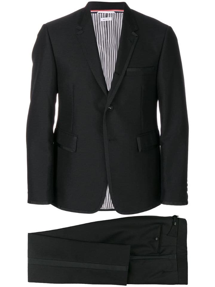 Thom Browne Grosgrain Tipping Tuxedo With Bow Tie - Black