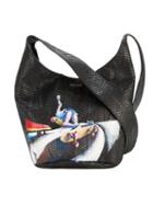 Elisabeth Weinstock Skate Malibu Shoulder Bag, Women's, Black, Watersnake Skin/leather