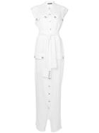 Balmain Maxi Shirt Dress - White