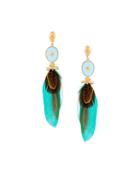 Gas Bijoux 'serti' Feather Earrings, Women's, Metallic