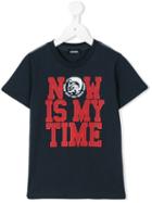 Diesel Kids - Now Is My Time T-shirt - Kids - Cotton - 4 Yrs, Blue