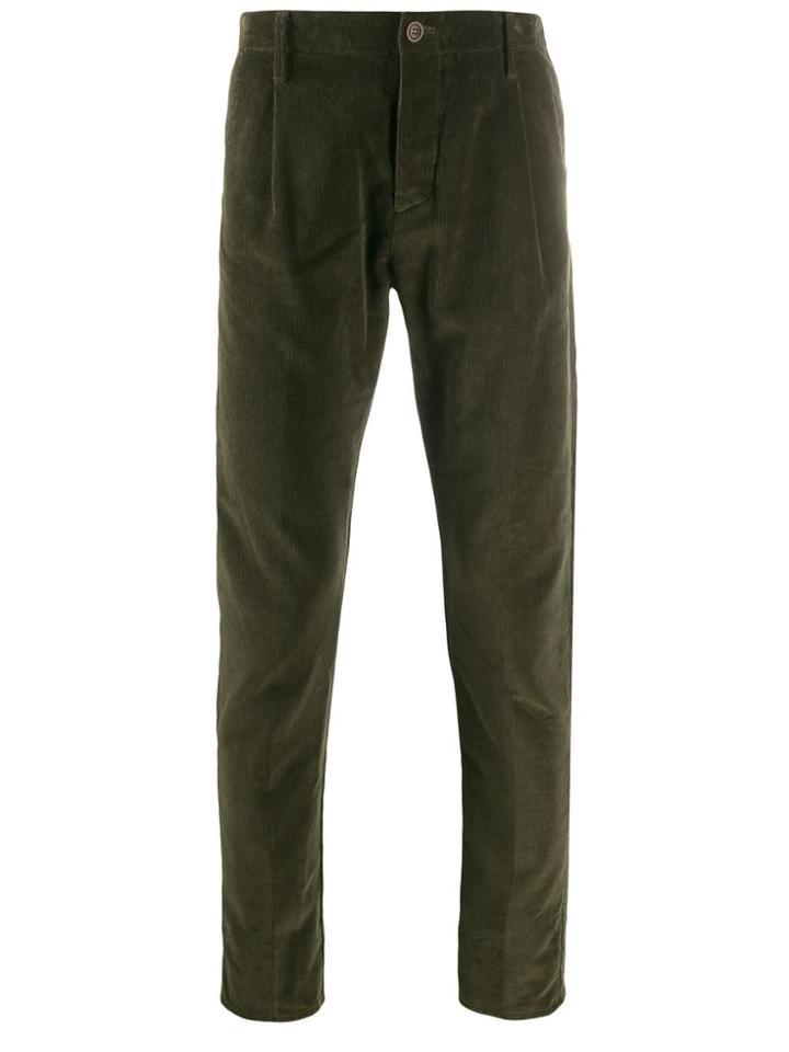 Fortela Corduroy Straight Leg Trousers - Green