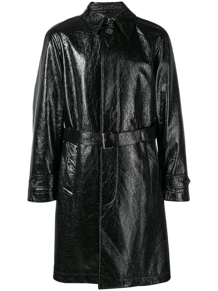 Alexander Mcqueen Straight Fit Trench Coat - Black