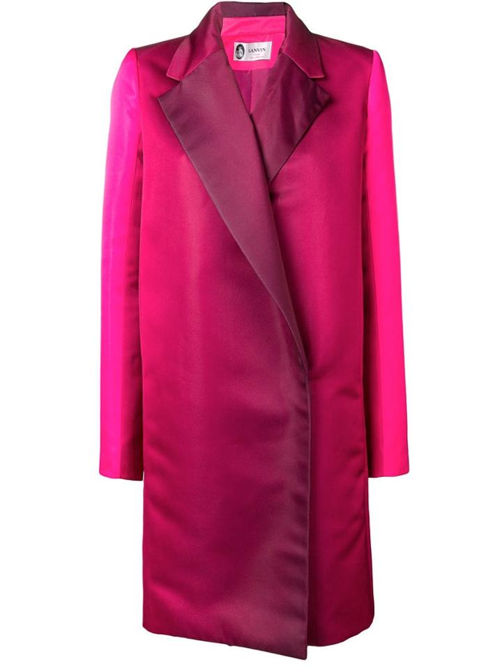 Lanvin Krista Kim Print Satin Coat - Pink & Purple