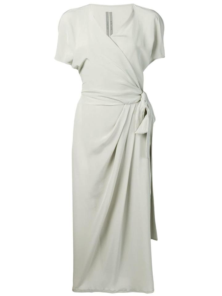 Rick Owens Short-sleeved Wrap Dress - Grey