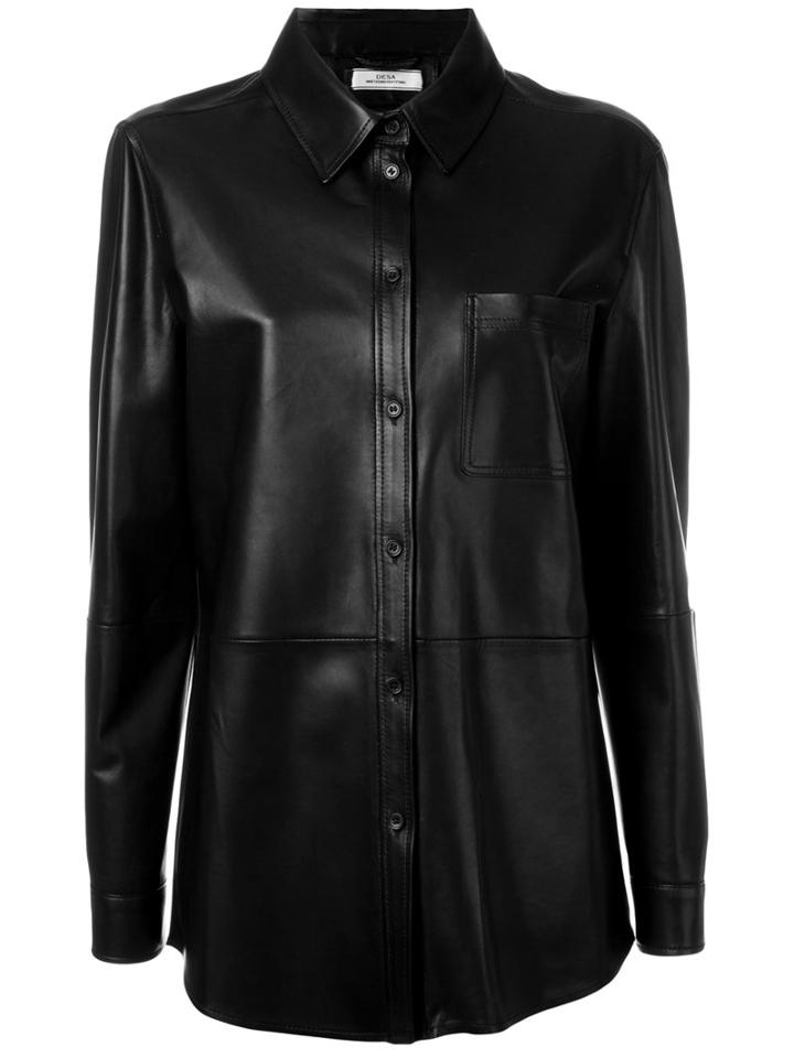 Desa Collection Astar Shirt, Women's, Size: 44, Black, Nappa Leather