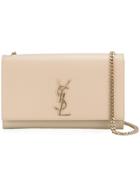 Saint Laurent Classic Monogram Chain Wallet - Nude & Neutrals