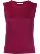 Oscar De La Renta Sleeveless Knitted Top - Red
