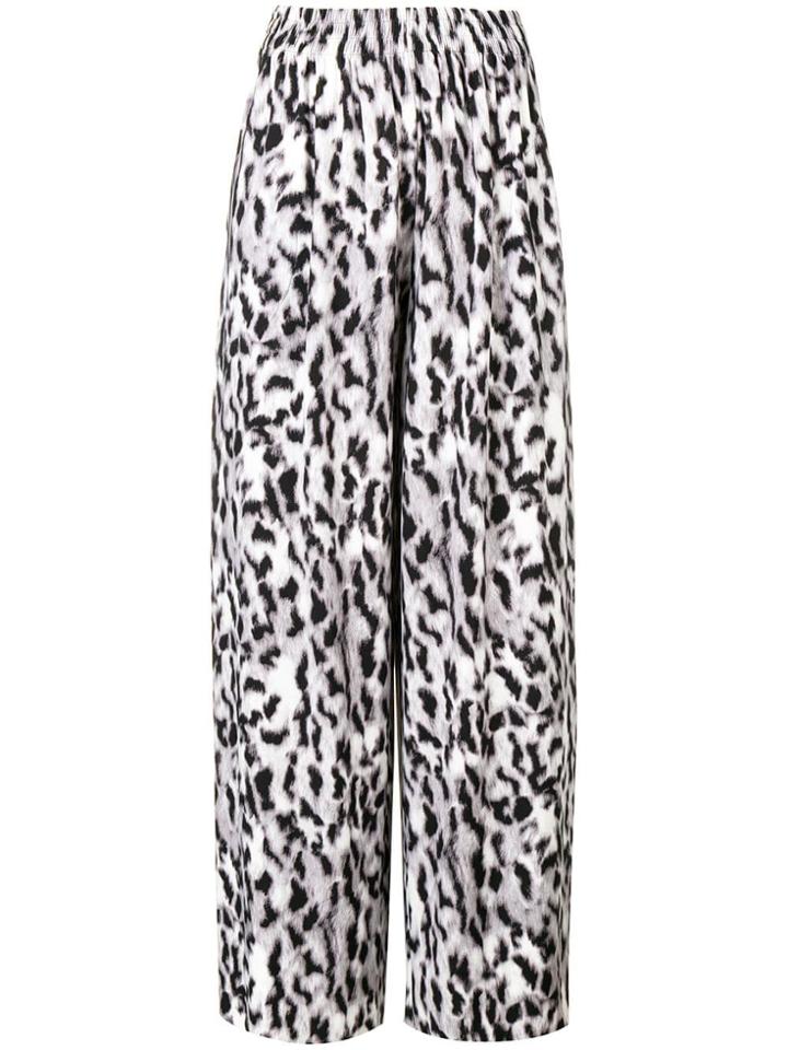 Norma Kamali Printed Palazzo Trousers - Grey