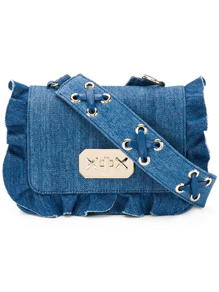 Red Valentino Red(v) Ruffled Shoulder Bag - Blue