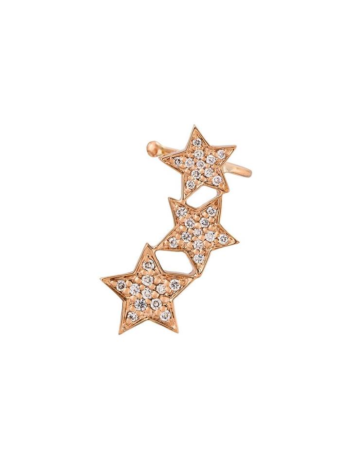 Alinka Stasia Diamond Triple Star Ear Cuff, Women's, Metallic, Diamond/18kt Rose Gold