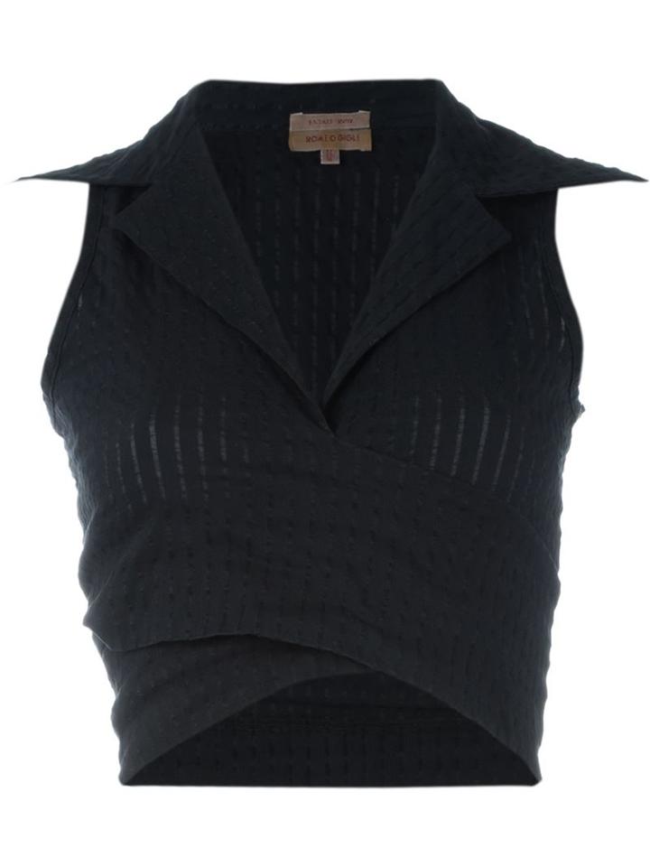 Romeo Gigli Vintage Criss-cross Cropped Top