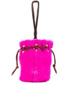 Marni Shearling Effect Bucket Bag - Pink