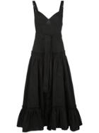 Proenza Schouler Sleeveless Tiered Cotton Poplin Dress - Black