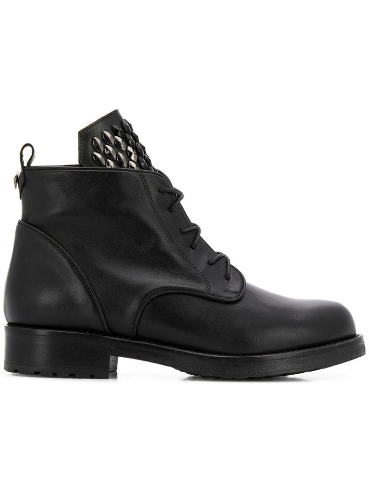 Albano Studded Tongue Boots - Black