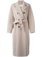 Max Mara Belted Coat, Women's, Size: 38, Nude/neutrals, Polyester/cupro/viscose/virgin Wool