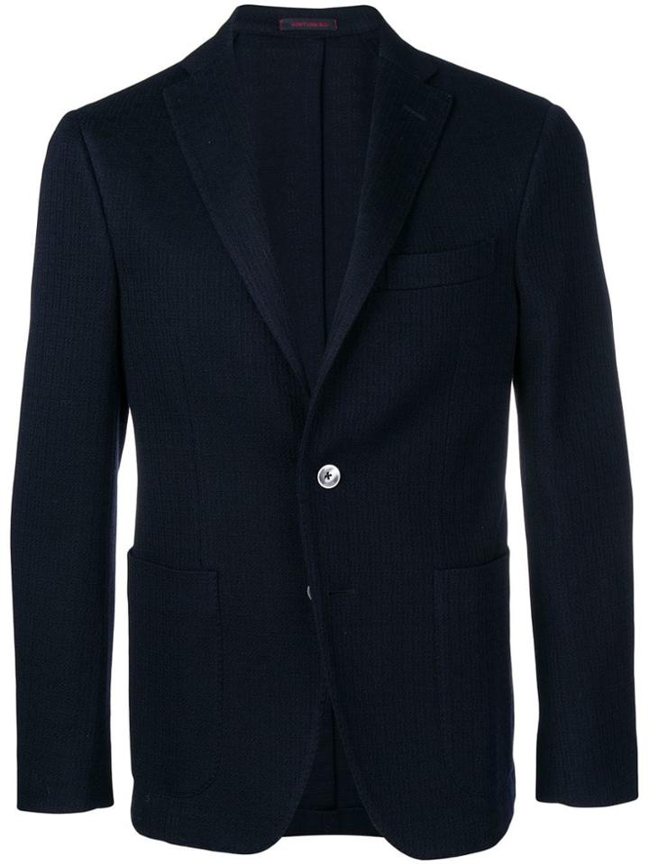 The Gigi Ribbed Blazer - Blue