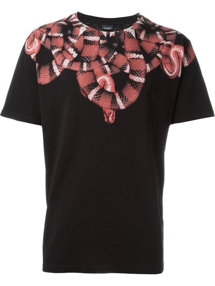 Marcelo Burlon County Of Milan Snake Print T-shirt, Men's, Size: L, Black, Cotton