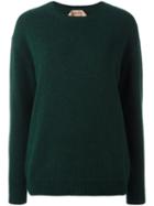 No21 Crew Neck Jumper, Women's, Size: 38, Green, Alpaca/polyamide