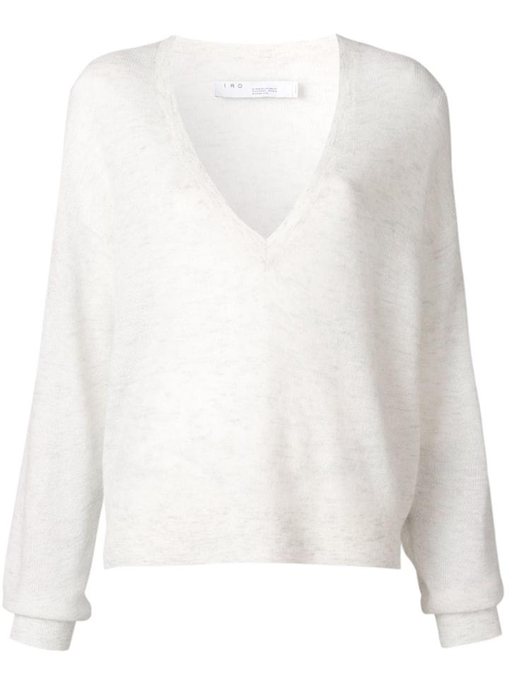 Iro Deep V-neck Sweater - White