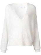 Iro Deep V-neck Sweater - White
