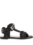 Gucci Technical Canvas Sandal With Crystals - Black