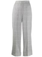 Incotex Checked Cropped Trousers - Grey