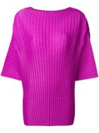 Pleats Please By Issey Miyake Pleated Cropped Sleeves Blouse - Pink &