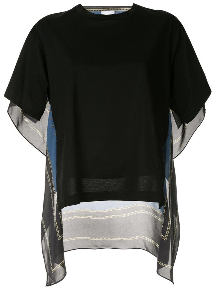 Maison Mihara Yasuhiro Mesh Print T-shirt Blouse - Black