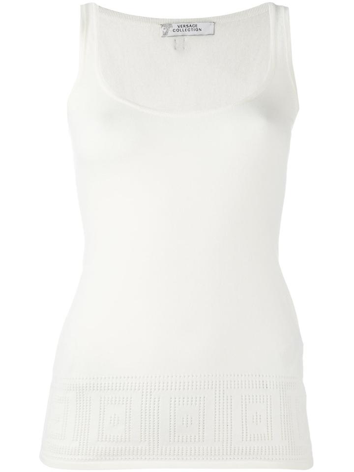 Versace Collection Classic Tank Top, Women's, Size: 46, White, Viscose/polyester