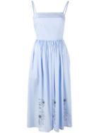 Eggs - Floral Print Mid-length Dress - Women - Cotton/polyamide/spandex/elastane - 44, Blue, Cotton/polyamide/spandex/elastane