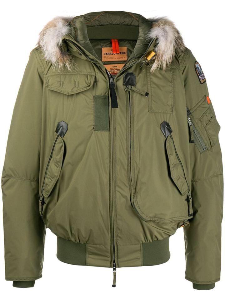 Parajumpers Fur Trim Down Jacket - Green