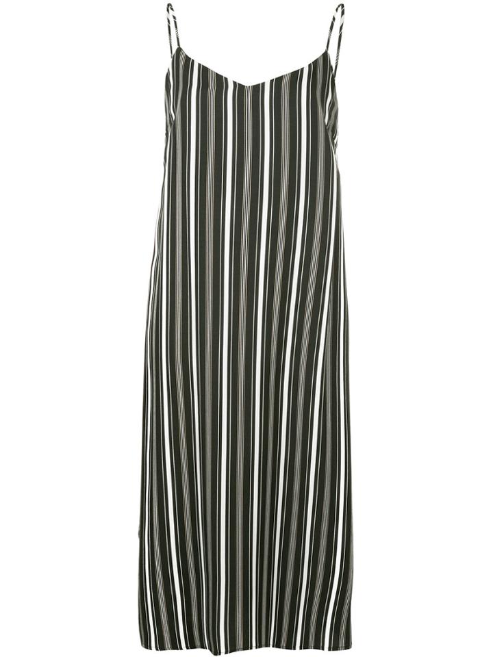 Guild Prime Striped Midi Slip Dress - Black