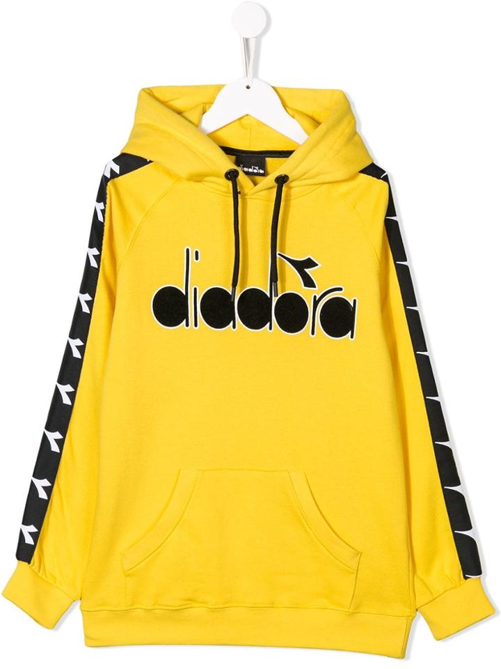 Diadora Junior Teen Logo-print Hoodie - Yellow & Orange