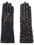 Agnelle Gloves With All Over Rivets & Studs - Blue