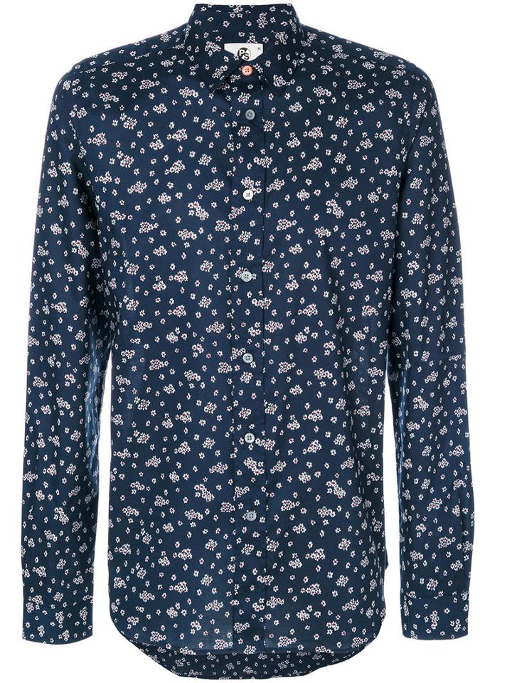 Ps By Paul Smith - Floral Print Shirt - Men - Cotton - M, Blue, Cotton