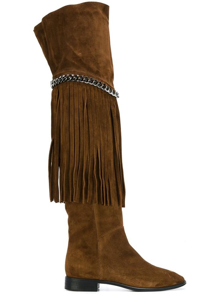 Casadei Fringed Flat Boots
